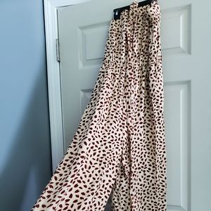 Leopard Print Strapless Jumpsuit